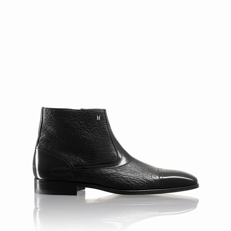 Russell & Bromley Bergamo Mens Zip Boots With Toe-Cap Black |NHA8519KZ|